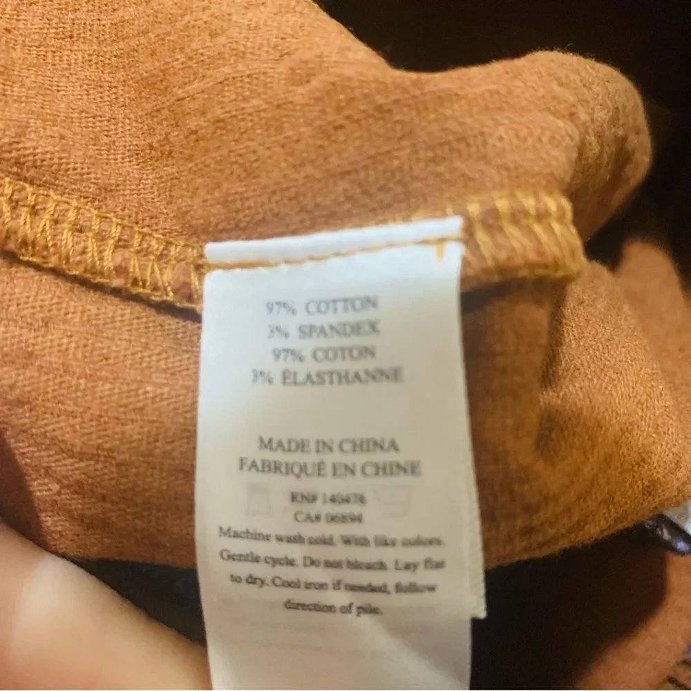 Faherty Brown Corduroy Flared Patch Pocket Pants size 26